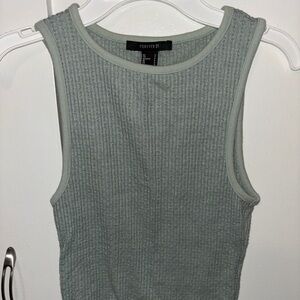 Forever 21 Women's Sage Ribbed Tank Top - size small